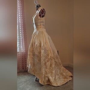 Embroidered Satin Ivory Wedding, Prom, Special Event Sexy Gown